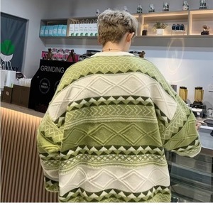 Pull en tricot épais pour <span class=keywords><strong>homme</strong></span>, style ample et décontracté, pour couple, avec motif jacquard Fair Isle rétro tendance automne-hiver - Product Image 4