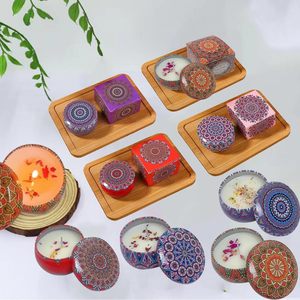Long-Lasting Fragrance Handmade Soy Wax Custom Logo Luxury Vintage Tin Scented <b>Candles</b> for Christmas New Year Father's Day - Product Image 3