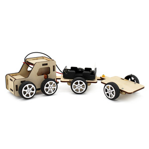 Kit de Modelo de Coche Científico de Madera para Niños, Juguete Educativo STEM de 7 a 9 Años, Control Manual con Motor a Batería - Product Image 3