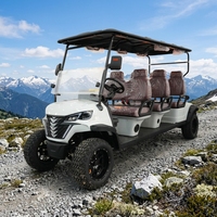 Voiturette de golf électrique 8 places 72V certifiée CE, batterie lithium longue portée, écran 9 pouces, 30-50 km/h, navette touristique