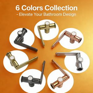 Grifo de Lavabo Blanco Lechoso de Cobre Macizo, Grifo Monomando de Agua Fría y Caliente con Doble Control y Rotación, Grifo de Lujo para Baño - Product Image 4