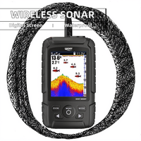 LUCKY Sonar de pêche sans fil portable, portée de détection de 0,7 à 45 m, fréquence de 125 kHz, matériau ABS, écran LCD, étanche IP68