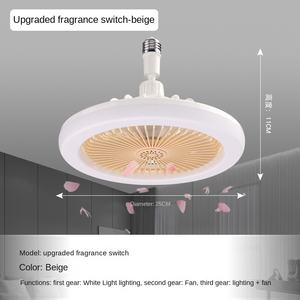 พัดลมเพดานหรี่แสงได้ในห้องครัวห้องนอนขนาดเล็ก3ความเร็วลมฐานควบคุมระยะไกล E27ล้อมรอบหลอดไฟ LED พัดลมซ็อกเก็ตพัดลมติดเพดานมีไฟ - Product Image 6