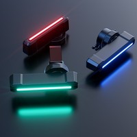 Juego de Luces LED Recargables para Bicicleta en Forma de Barra, Faro Delantero y Trasero, Multimodo, con Clip de Montaje para Casco de Ciclismo MTB