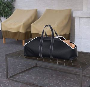 Free Sample Large Canvas <b>Log</b> Tote Bag Carrier Indoor Fireplace Firewood Totes <b>Holders</b>, Best for Carrying Wood - Product Image 2