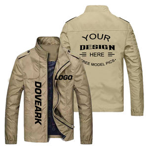100% Polyester 750g imperméable col montant printemps été Logo personnalisé disponible 4XL 3XL tailles hommes décontracté veste zippée <span class=keywords><strong>manteau</strong></span> - Product Image 5