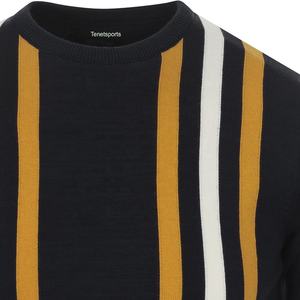 T-shirt pour homme Style rétro Noir Devant Doublure jaune et blanche pour l'été T-shirt à manches courtes pour homme Été 2025 - Product Image 2