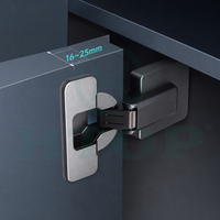 Charnière de porte de placard ultra-mince avec mécanisme de force à trois étapes empêchant les chocs de la porte lors d'une ouverture à petit angle