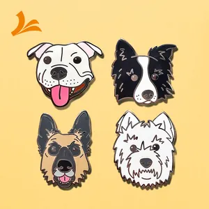 Good Quality Low Minimum Direct Factory Metal Pin Black Nickel Plating Lovely Design Cute Dog Hard Enamel Pins