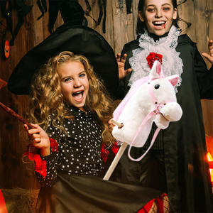 Hobby Horse Juguete de peluche <span class=keywords><strong>Caballo</strong></span> de peluche con palo de madera desmontable Horsing con Neigh Sing Cowboy Song Juguete educativo - Product Image 6