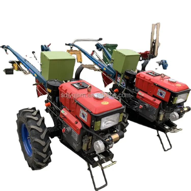 Two wheeled walking tractor, rotary tiller and soil loosening machine, 15 horsepower tractor