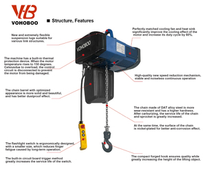 Hot Bán HH-A Loại Châu Âu Palăng Xích Điện Điều Kiện Mới Mặt Dây Chuyền Dưới Móc 250Kg Khả Năng Tải 380V Cho Bán Lẻ Khách Sạn - Product Image 5
