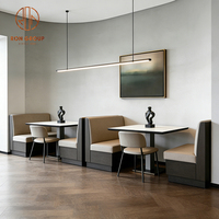 Ensemble de mobilier de restaurant en marbre pour café et bar : canapé, banquette, chaise et table