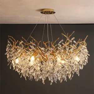 Prezzo di fabbrica lampade a sospensione moderne soggiorno ramo di albero lampadario di cristallo