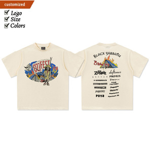 T-shirt da uomo oversize girocollo in cotone 100% di alta qualità, pesante, personalizzabile con stampa, lavaggio enzimatico, all'ingrosso - Product Image 1