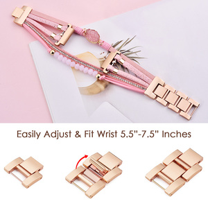 Correas de Reloj Transpirables de Cuero para Reloj <span class=keywords><strong>6</strong></span>/5/4 y para Reloj 5 <span class=keywords><strong>Pro</strong></span>, Correa de Moda para Mujer - Product Image 4