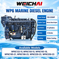 Moteur diesel marin Weichai WP6C198-23 198HP, 6 cylindres, pour bateau de pêche, bateau de patrouille, navire de travail.