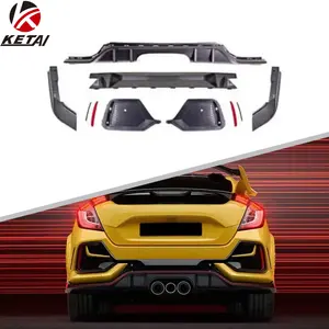 Piezas de parachoques trasero para coche, estilo Tipo R, para HONDA CIVIC Hatchback 2016 +