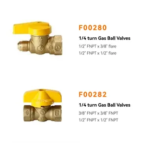 Bode New Arrival 1/4 biến Brass gas Ball valve 1/2 inch gas Ball valve cho Bắc Mỹ thị trường và Mexico