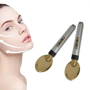 2023 Hot Selling Facial Lifting Haut massage gerät Anti Aging 24 Karat Gold Energy Beauty Bar Vibrierendes Gesicht goldene Löffel Massage gerät