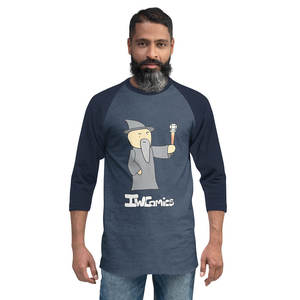 Women's 3/4 Sleeve Raglan T-Shirt Grey Wizard Design - Product Image 6