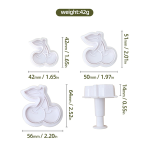 Lot de 3 <span class=keywords><strong>emporte</strong></span>-pièces écologiques en plastique pour la pâtisserie, design créatif cerise et ressort, compatibles lave-vaisselle - Product Image 6