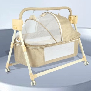 Cuna Eléctrica Moderna de Plástico para Bebés con Mosquitera Opaca y Función de Balanceo Inteligente para Recién Nacidos y para Dormir - Product Image 3