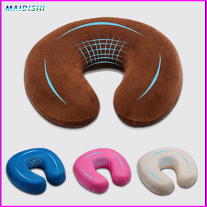 WJ-107 OEM populer pesawat memori busa Velour bantal leher tidur perjalanan leher padat perawatan kesehatan serviks bentuk U dapat dilepas - Product Image 1