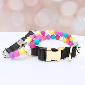 Benutzer definierte personal isierte Perlen Hunde halsband Haustier Halsband mit personal isierten Silikon Perlen und Schnalle Freundschaft armband Hunde halsband - Product Image 6