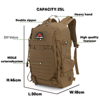 Sac à dos tactique camouflage, tissu Oxford imperméable, fermeture éclair, doublure en nylon, unisexe, pour extérieur, gym, avec poche pour ordinateur portable