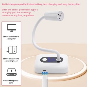 Rechargeable Gooseneck Nail Lamp With USB Clip Two Modes UV LED 360. Degree <b>Swivel</b> Nail Lamp for Curing Gel Nail for Home Salon - Product Image 4