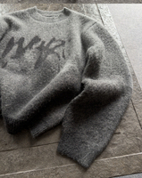 Pull-over en maille brossée épaisse, teint en fil, doux et moelleux, style décontracté, coupe ample, avec découpes, pour l'hiver