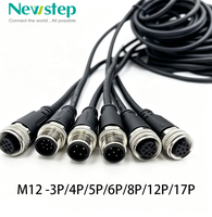 Connecteur industriel étanche IP68 M12 mâle-femelle en cuivre plaqué or pour connexions de fils