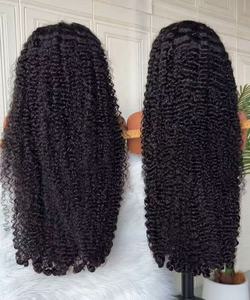 Perruque en dentelle transparente à 300 % de densité, cheveux naturels vietnamiens bruts, super double drawn, bouclés birmans, longs, pour la vente en gros - Product Image 3