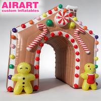 Tunnel gonflable personnalisé pour entrée de fête commerciale, thème maison de bonbons, Joyeux Noël, pour accueil festif