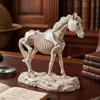 Figurine de squelette de cheval en résine, sculpture animale, décoration d'Halloween, ornement de maison, décoration de bar, cadeau artisanal décoratif pour fête
