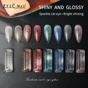 ZYZC Fashion Diamond Buntes Katzenauge Ein weich gel Nägel <span class=keywords><strong>Polish</strong></span> Art Top Säure freier Kleber Gel Magnet Primer Inklusive Drops hipping - Product Image 3