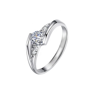 Bague en argent sterling 925 plaquée or 18 carats avec moissanite, bague de fiançailles pour couple, réglable, 0,5 CT moissanites, bague de couple pour mariage - Product Image 5