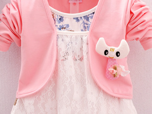 Articles de Boutique en Gros, Ensemble de Vêtements pour Enfants, Manteau et Pantalon de Couleur Rose, Fabriqué en Chine - Product Image 3