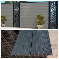 Puerta y Valla de WPC, Panel Personalizable con Poste de Aluminio, Diseño Moderno para Exteriores de Viviendas, Fácil de Instalar