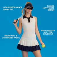 Jupe de tennis plissée taille haute pour femme, jupe-short athlétique à séchage rapide, respirante, couleur contrastante, pour le golf, la course et l'entraînement