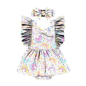 HY-032 Vestido tipo body vintage con cuello en V y estampado de sandía para bebé niña, pelele de verano, nueva moda, mono para niños, ropa infantil - Product Image 6