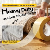Ruban adhésif en tissu maillé robuste, ruban adhésif double face en tissu avec adhésif maillé pour la fixation de tapis, la décoration murale, les travaux manuels DIY