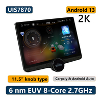 LODARK UIS7870 Radio de Auto Android de 11.5 Pulgadas con un Solo Control, Android 13, Pantalla QLED, Ventilador de Refrigeración, Octa Core