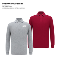 Nouveau Polo Homme Manches Longues Été 2026 Coton 220g ㎡   Vêtements amples personnalisés avec logo en gros