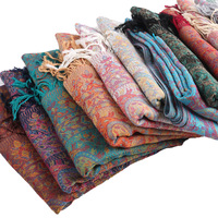 Yiwu Jiaolan Cachemire Sensation Pashmina Turquie Style Paisley Jacquard Pashmina Châle Wrap Écharpe