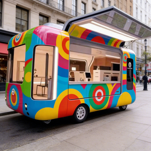 Carrito de Comida Remolcable de Acero Inoxidable Resistente a la Corrosión, Remolque Móvil para Venta de Snacks y Comida, Personalizable - Product Image 1