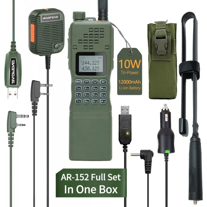 Baofeng AR-152 dual band two way Rádio 10W Longo Alcance Recarregável presunto Handheld walkie talkies com alto-falante