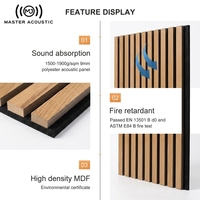 Panneau acoustique MJ MASTER ACOUSITC en bois texturé, revêtement mural en polyester absorbant le son pour salon, bureau, café