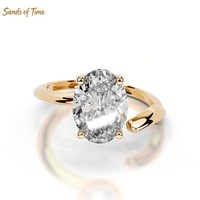 Bague manchette ajustable en argent massif 925 avec deux pierres géométriques, émeraude et moissanite, pour commande OEM destinée aux femmes